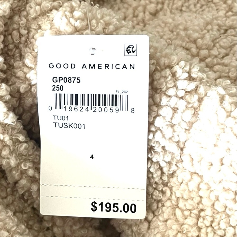 GOOD AMERICAN Faux Shearling Cocoon Puffer Jacket Size XL - Picture 9 of 10